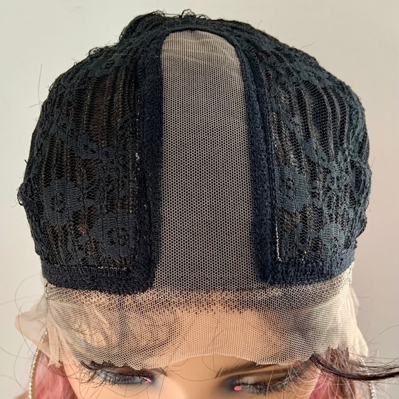 Long 28” Wavy Dusty Pink Synthetic Lace Front Wig - Picture 14 of 15